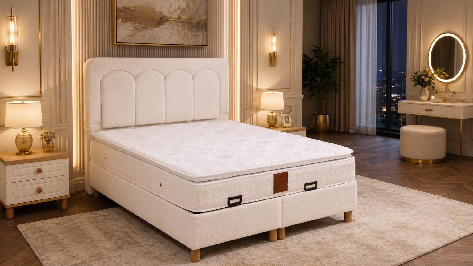Bilgiç Home Bohem baza, yatak ve başlık takımı
